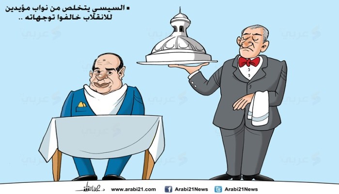 كاريكاتير:  السيسي يتخلص من نواب مؤيدين للانقلاب..