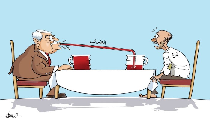 كاريكاتير:عباس يمتص دماء غزة بالضرائب