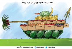 كاريكاتير|| اقتحام الجيش لميدان الزراعة
