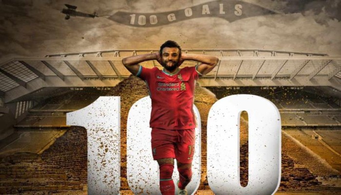 صلاح يواصل التألق ويسجل هدفه الـ 100 مع ليفربول