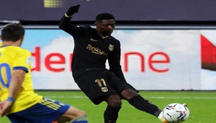 برشلونة يعلن إصابة نجمه الفرنسي ديمبيلي