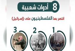 إنفوغرافيك 8 أدوات شعبية انتصر بها الفلسطينيون على "إسرائيل"