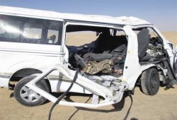 بالأسماء .. 22 مصاب فى حادث تصادم ميكروباصين بالوادى الجديد