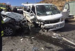 إصابة 7 أشخاص فى حادث تصادم سيارتين بطريق "السخنة- القاهرة"