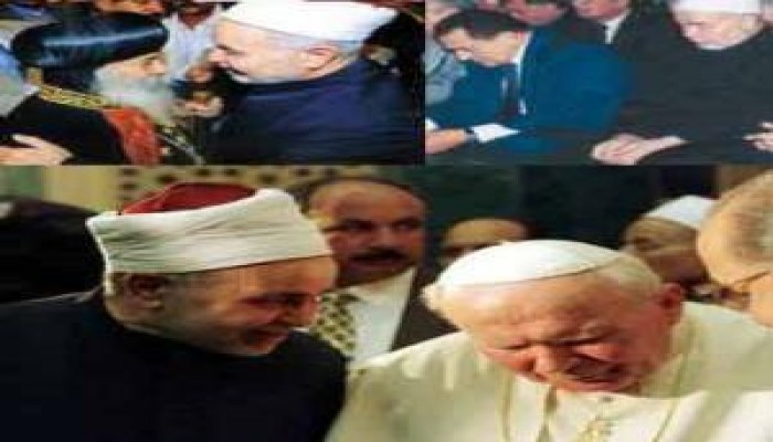 فى تصريح لا يخلو من وقاحة.. مكتب شيخ الأزهر طنطاوي لن يعتذر عن مصافحته لـ «بيريز>>