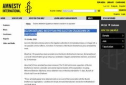 «منظمة العفو الدولية» تطالب النظام المصري بالإفراج عن معتقلي الإخوان بسبب الانتخابات