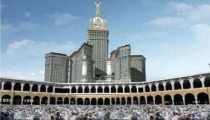 تركيب أطول مئذنة ذهبية في العالم أعلى هرم ساعة مكة والأذان سيسمع من مسافة10كيلومترات