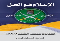 الإسلام هو الحل ( شعار) استعصى على مبارك بجبروته ورئيس اللجنة العليا يريد إلغائه (بذراعه)