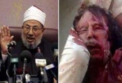 بيان منسوب للـ"قذاذفة" يحمّل القرضاوي مسؤولية قتل القذافي ويتوعد باغتياله