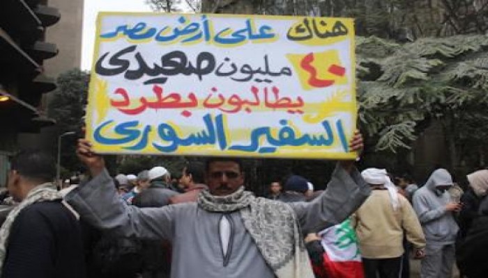 آلاف المتظاهرين المصريين يحاصرون السفارة السورية فى جمعة.. مصر معكم ( ملف مصور)