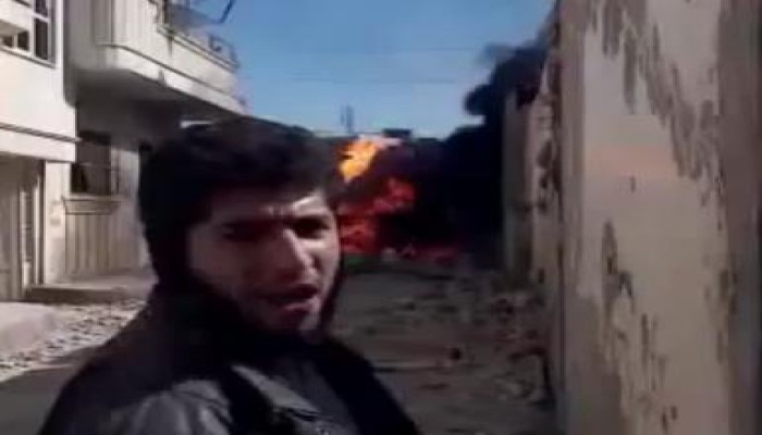 البطل عبد الرزاق طلاس يفجر دبابة لشبيحة الأسد (متلفز)
