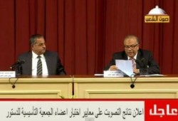 نتائج التصويت علي اقتراحات تشكيل اللجنة التأسيسيه (متلفز)