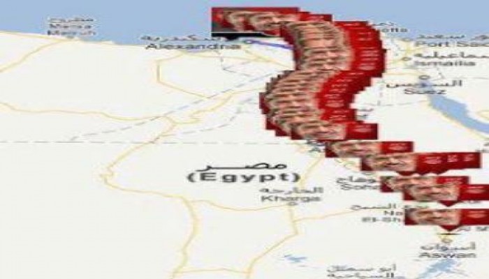 خريطة التجمعات فى الإسكندرية لبدء السلسلة البشرية من ابيس إلى أسوان