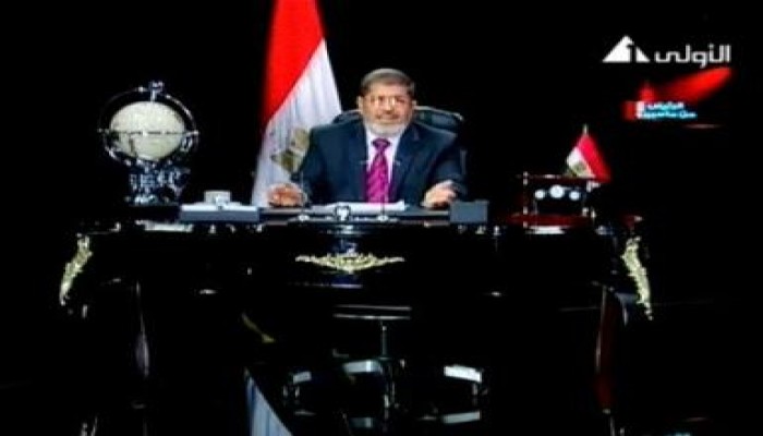 د/ محمد مرسى يوجه  رسالة الى شعب مصر من داخل ماسبيرو (متلفز)