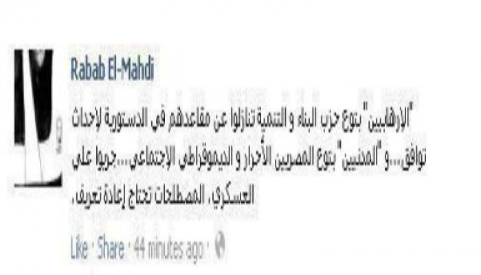 د/ رباب المهدي: الإرهابيين والمدنيين هذه المصطلحات تحتاج إلى إعادة تعريف
