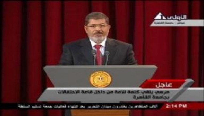 مرسي: علي الجيش العودة لثكناته للتفرغ لحماية حدود الوطن وأمنه