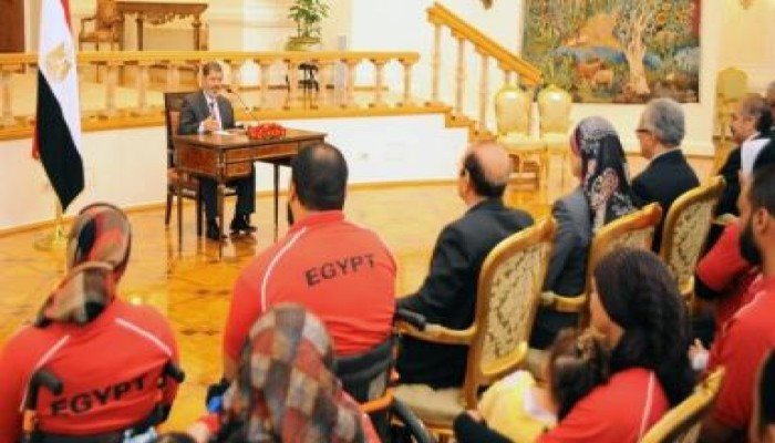 الرئيس مرسى يستقبل بعثة لندن الاولمبية للمعاقين (صور)