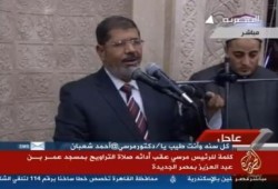 كلمة الرئيس محمد مرسى من مسجد عمر بن عبد العزيز بمصر الجديده (بث مباشر)