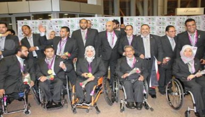 عودة بعثة مصر لأوليمبياد لندن 2012 البارالمبية بعد تكريمها فى تونس