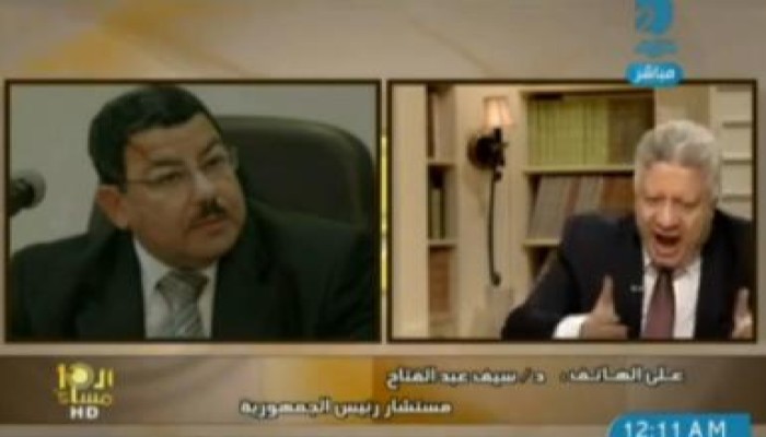 مرتضى منصور يرتكب جريمة سب وقذف على الهواء في حق مستشار الرئيس (متلفز)