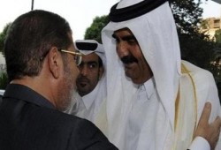 الرئيس مرسي يلتقي أمير قطر للتباحث بشأن العلاقات بين البلدين وحل الأزمة السورية