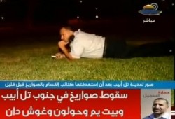 الصهاينة ينبطحون أرضا في شوارع تل الربيع بعد سقوط الصواريخ عليها (متلفز)