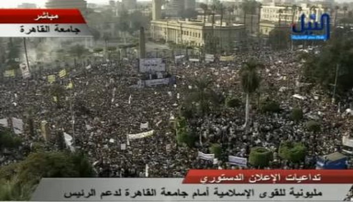 حشد غير مسبوق فى ميدان نهضة مصر (متلفز)