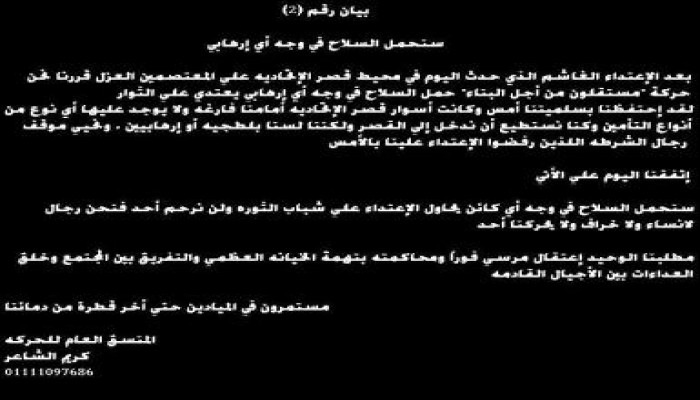 كريم الشاعر منسق عام حركة مستقلون من أجل البناء: يحرض على حمل السلاح في وجه الاخوان