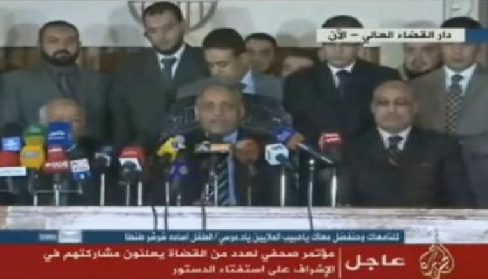 مؤتمر القضاة: سنشرف علي الاستفتاء والخيار للشعب (متلفز)