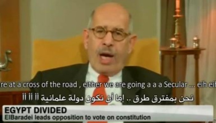 البرادعي لن نتخلى عن مبادئنا أبدا نحن نريد مصر علمانية (متلفز)