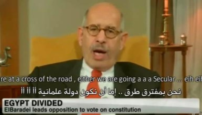 البرادعي لن نتخلى عن مبادئنا أبدا نحن نريد مصر علمانية (متلفز)