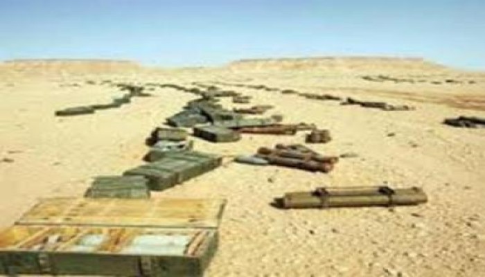 إحباط محاولة تهريب أسلحة وصواريخ علي الحدود الغربية للبلاد