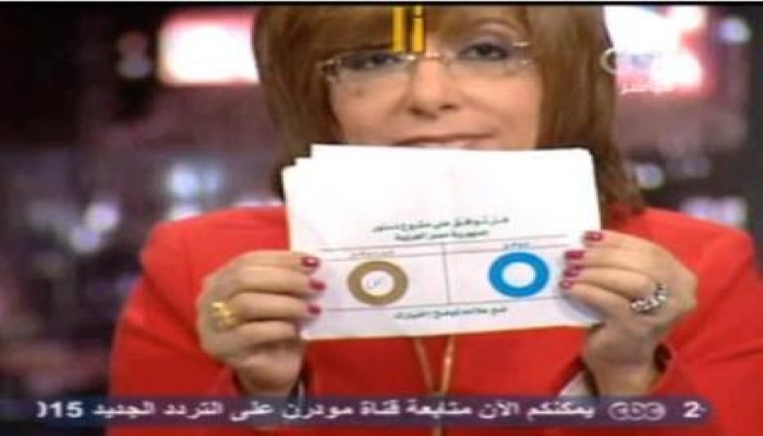 (فضيحة): "بدون قصد منها" لميس الحديدي تكشف محاولات جبهة الانقاذ تزوير الاستفتاء (متلفز)