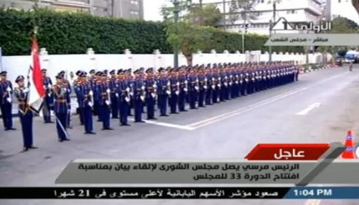 مراسم استقبال الرئيس محمد مرسي بمجلس النواب (متلفز)