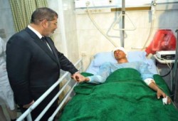 السيد الرئيس يزور المصابين فى حادث قطار البدرشين (صور)