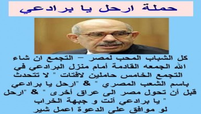 نشطاء يطالبون البرادعي بالرحيل قبل خراب مصر