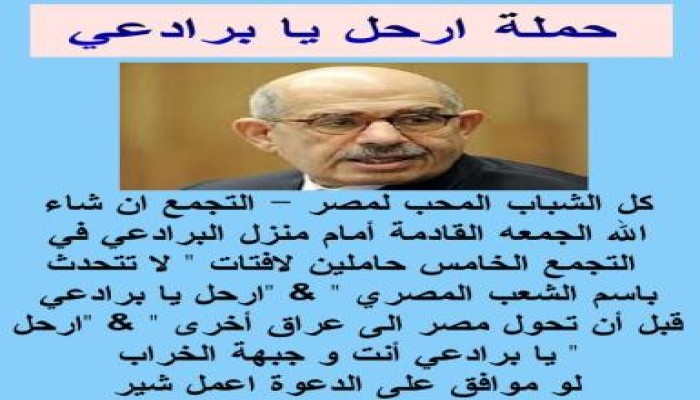 نشطاء يطالبون البرادعي بالرحيل قبل خراب مصر