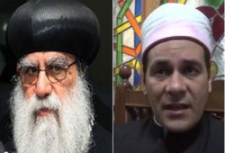 الأنبا مرقس في مواجهة ساخنة مع  مظهر شاهين يعلمه  أصول الدين  (متلفز)