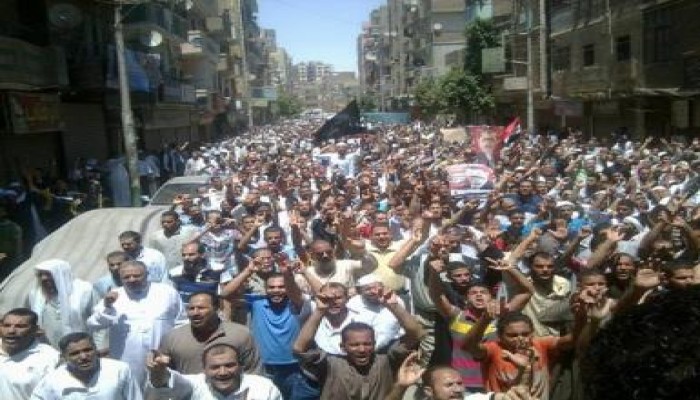 بالفيديو الغربية تنتفض لرفض الانقلاب علي الشرعية والمتظاهرون لا رئيس لمصر غير المرسي