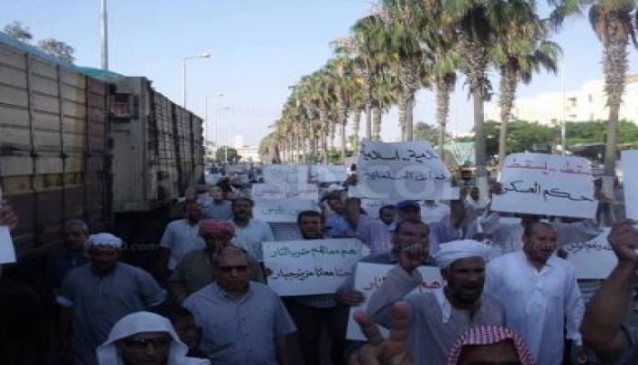 أهالي برج العرب ينظمون مسيرة حاشدة ضد الانقلاب العسكري وتضامن مع شهداء مجزرة الحرس