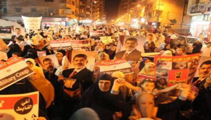 عشرات الالاف في شوارع المنصورة دعما للشرعية ورفضا للانقلاب العسكري