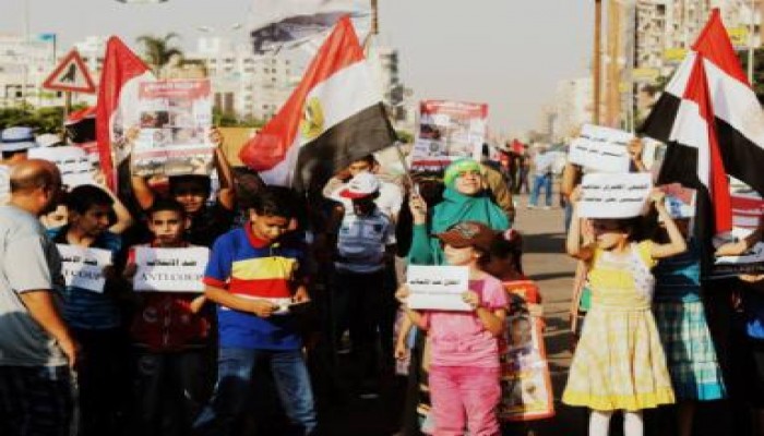 بالصور مسيرة حاشدة للاطفال في ميدان رابعة بعنوان أطفال ضد الإنقلاب