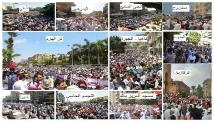 المتظاهرون يحاصرون  مدينة الإنتاج الإعلامي رفضا للانقلاب
