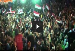 الأولتراس يشعل حماس ميدان رابعة العدوية (متلفز)