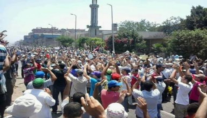 الآلاف من مؤيدى الشرعية ورافضى الانقلاب يحتشدون فى قليوب والحشود تتسبب فى قطع الطريق