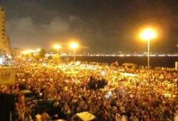 مئات الالاف بالاسكندرية يرفضون الانقلاب وبيان السيسي