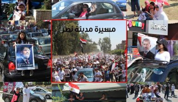 عشرات الآلاف في مسيرة مسجد السلام بالحى العاشر فى مليونية "إسقاط الانقلاب" (صور)