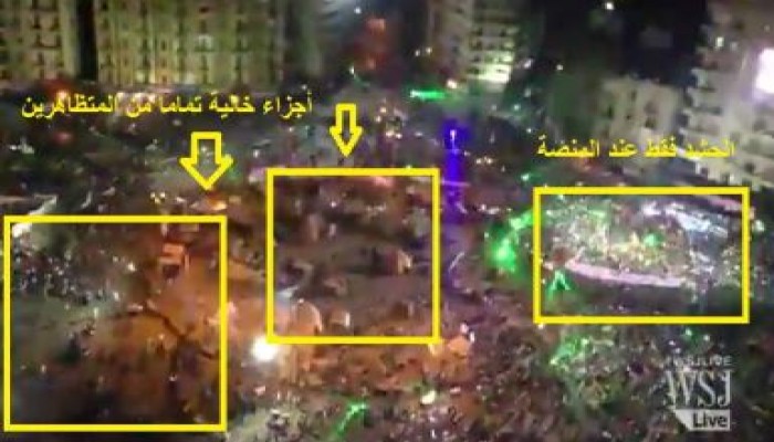 بالفيديو .. كيفية خداع التليفزيون المصرى فى أعداد المتظاهريين المؤيدين للانقلاب