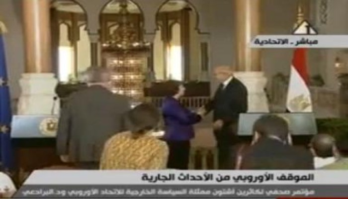 فضايح الانقلابيون تتوالى ... تحريف ترجمة تصريحات"آشتون" في المؤتمر الصحفي