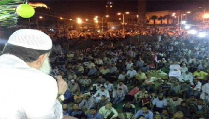 الشيخ عبدالمقصود من رابعة : من أراد أن يبكي علي الدماء فلا يبكي علي شاشات الفضائيات